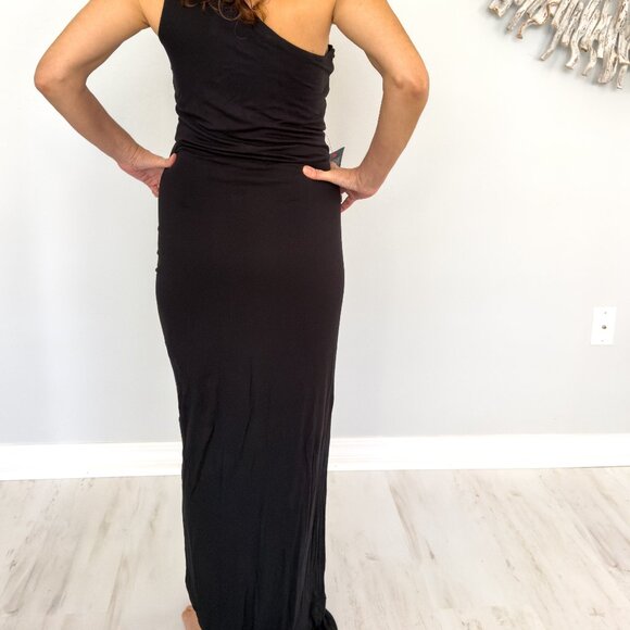 Bebe One-Shoulder Black Maxi Dress – NWT – Ruched Side – Rare – Size S - Picture 5 of 7